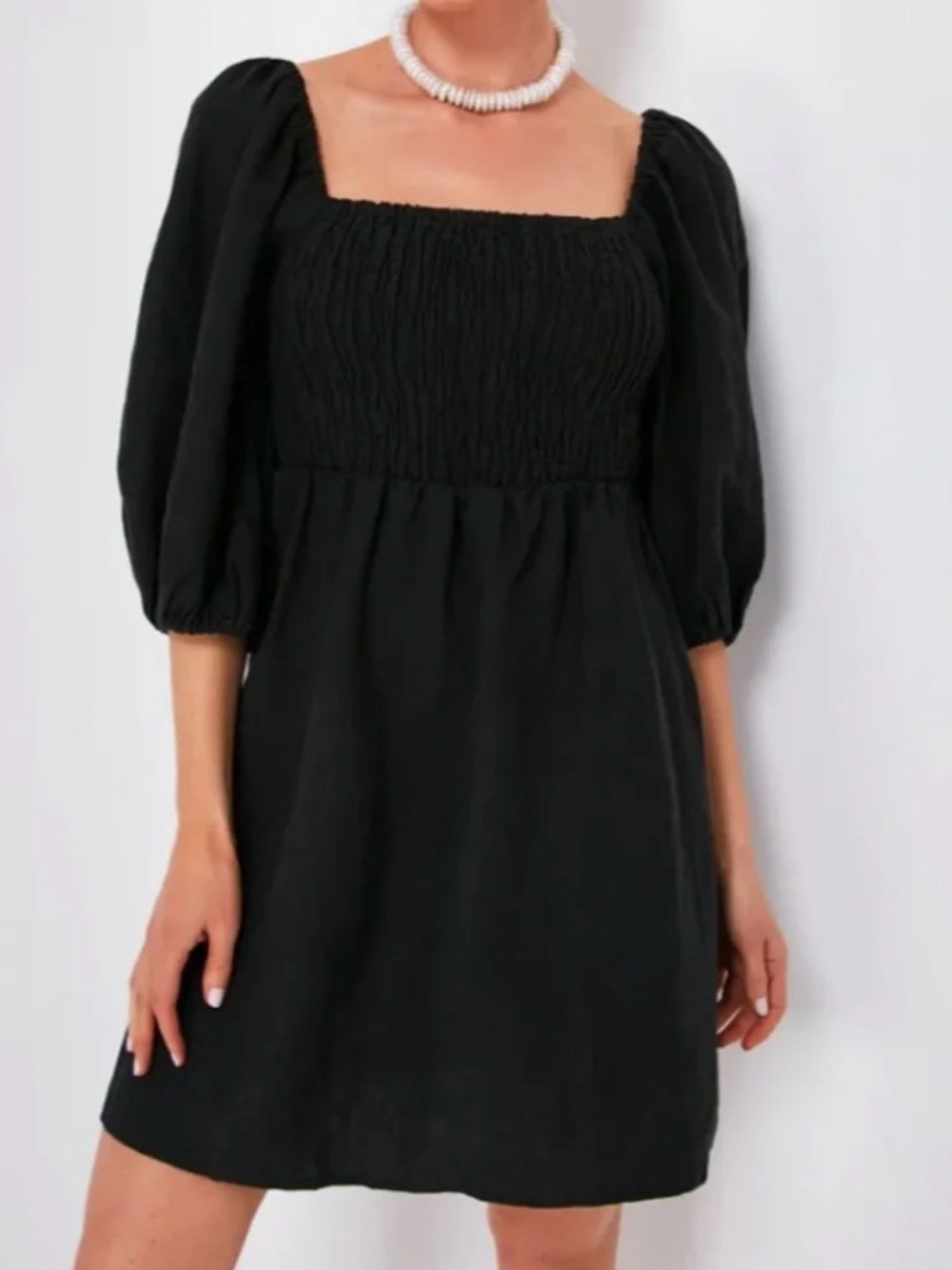 Tuckernuck black linen Annie mini dress size XS